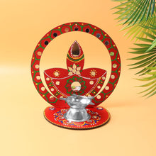 Elegant Handcrafted Wooden Diya Stand