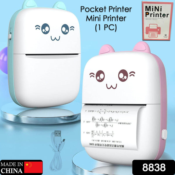 Pocket Mini Bluetooth Thermal Printer – Wireless Smart Printer for Photos (Includes 1 Roll Paper)